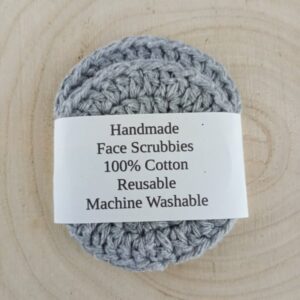 Makeup remover pads - Grey face scrubbies made from 100% cotton yarn