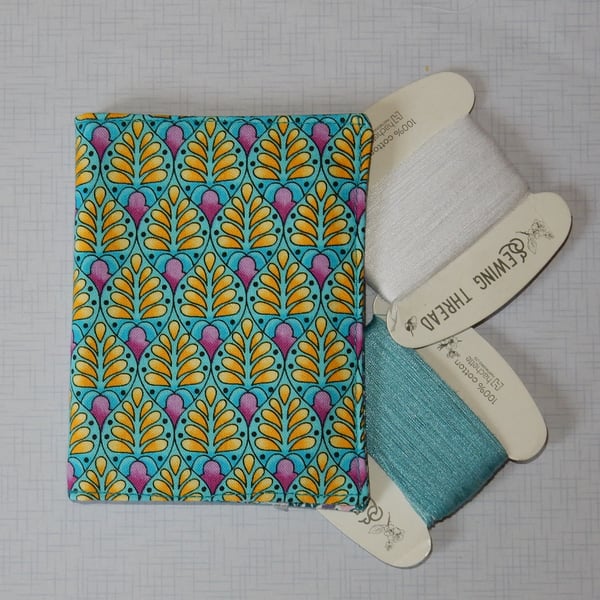 Needle case - Turquoise yellow and pink