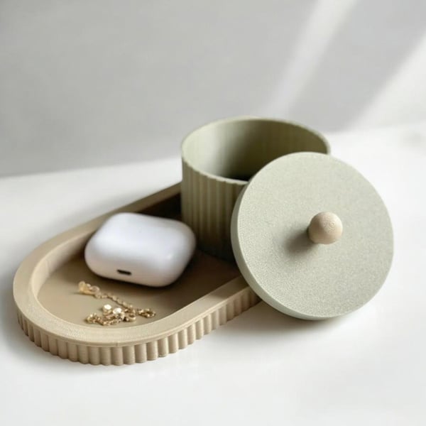 VanityNest Set Elegant Tray and Box for Stylish Vanity Accessory Organization