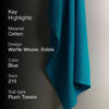 Alyssa Textured Waffle Bath Towel - Dark Blue