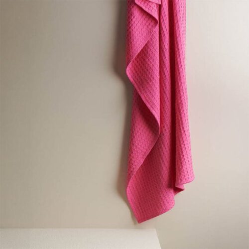 Alyssa Textured Waffle Bath Towel - Rose