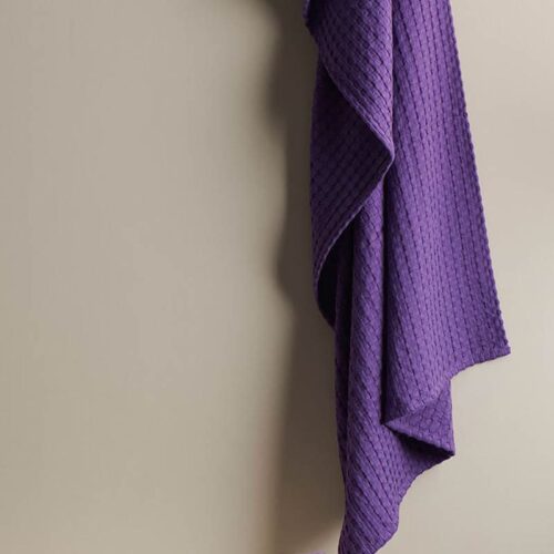 Alyssa Textured Waffle Bath Towel - Violet