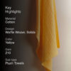 Alyssa Textured Waffle Bath Towel - Yellow