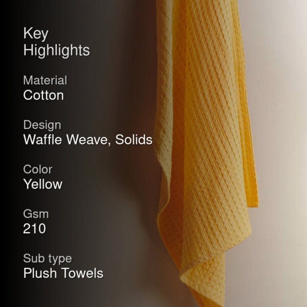 Alyssa Textured Waffle Bath Towel - Yellow