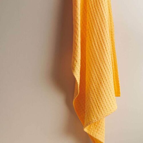 Alyssa Textured Waffle Bath Towel - Yellow