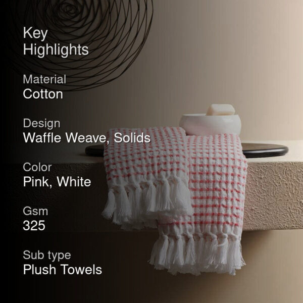 Alyssa Waffle Hand Towel (Peach) - Set Of Two