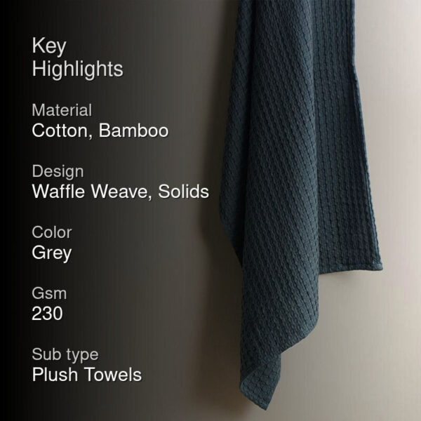 Beehive Bamboo Bath Towel - Ash