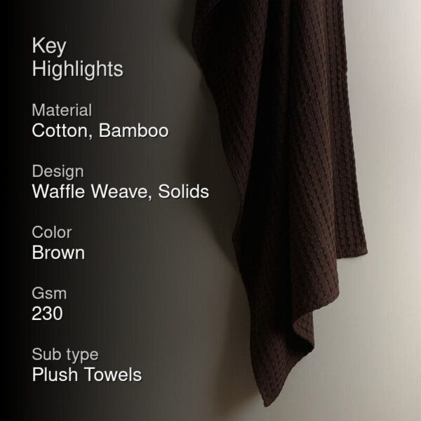 Beehive Bamboo Bath Towel - Dark Brown