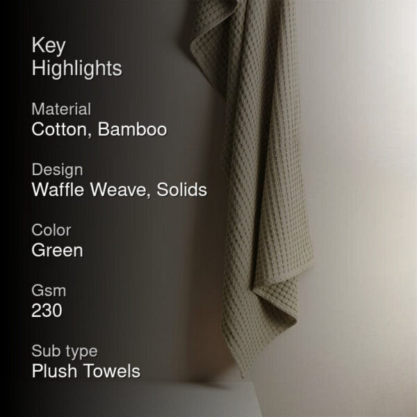 Beehive Bamboo Bath Towel - Moss Green