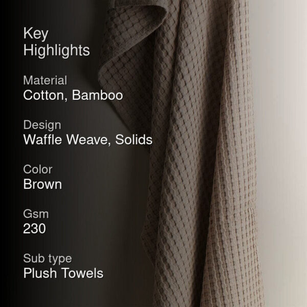 Beehive Bamboo Textured Waffle Bath Towel - Beige