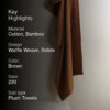 Beehive Bamboo Textured Waffle Bath Towel - Brown