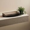 Beehive Bamboo Textured Waffle Hand Towel (Beige) - Set Of Two