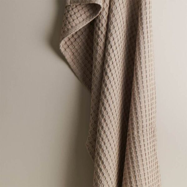 Beehive Bamboo Textured Waffle Hand Towel (Beige) - Set Of Two