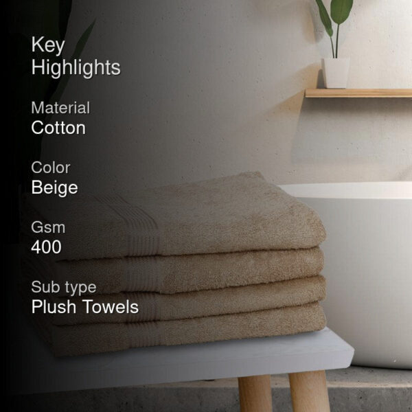 Bodil Bath Towel (Beige) - Set Of Four