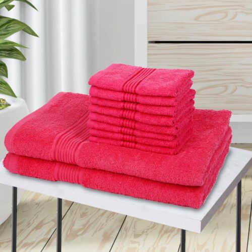 Bodil Towel Combo (Pink) - Set Of Ten