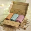 Candy Shimmer Towel Gifting Set (Orange, Blue & Purple) - Set Of Three