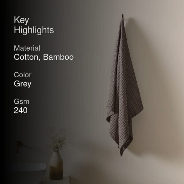 Cloud Soft Waffle Bath Towel - Grey