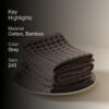 Cloud Soft Waffle Face Towel (Grey) - Set Of Four