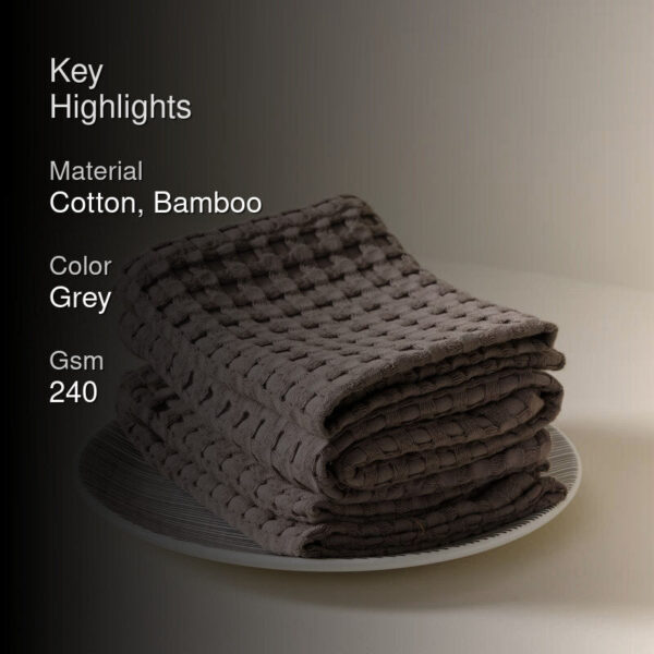 Cloud Soft Waffle Face Towel (Grey) - Set Of Four
