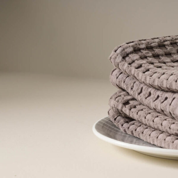 Cloud Soft Waffle Face Towel (Grey) - Set Of Four