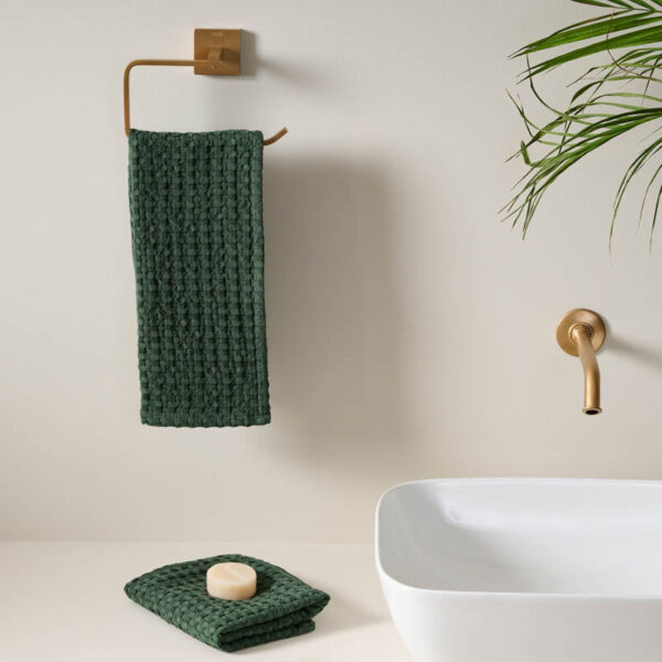Cloud Soft Waffle Hand Towel (Green) - Set of Two