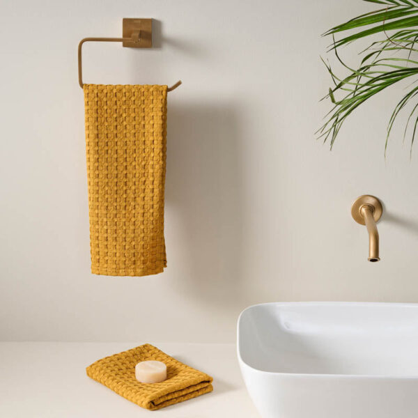 Cloud Soft Waffle Hand Towel (Yellow) - Set of Two