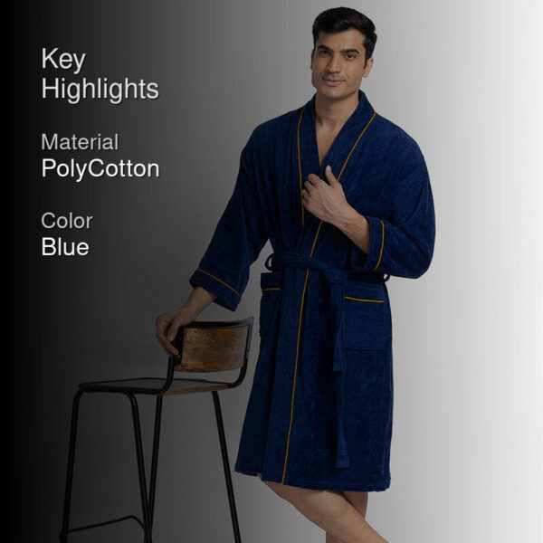 Corbin Bath Robe - Navy Blue