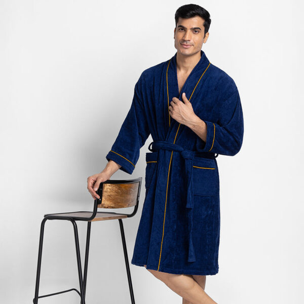 Corbin Bath Robe - Navy Blue