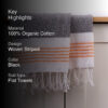 Cosy Kotty Bath Towel - Steel