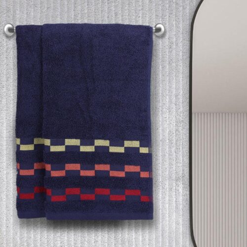Delpha Hand Towel (Navy Blue) - Set Of Two