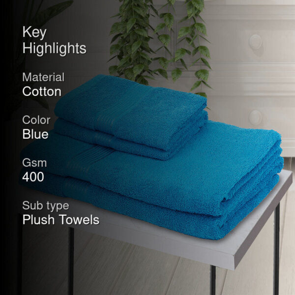 Eva Quick Dry Towel Combo (Blue) - Four Piece Set