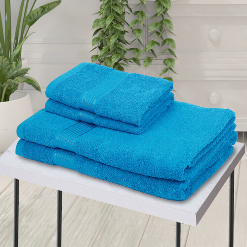 Eva Quick Dry Towel Combo (Blue) - Four Piece Set