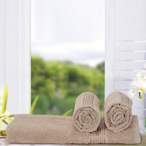Eva Quick Dry Towel Combo (Brown) - Three Piece Set