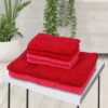 Eva Quick Dry Towel Combo (Red & Pink) - Six Piece Set