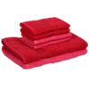 Eva Quick Dry Towel Combo (Red & Pink) - Six Piece Set