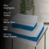 Eva Quick Dry Towel Combo (White & Blue) - Six Piece Set