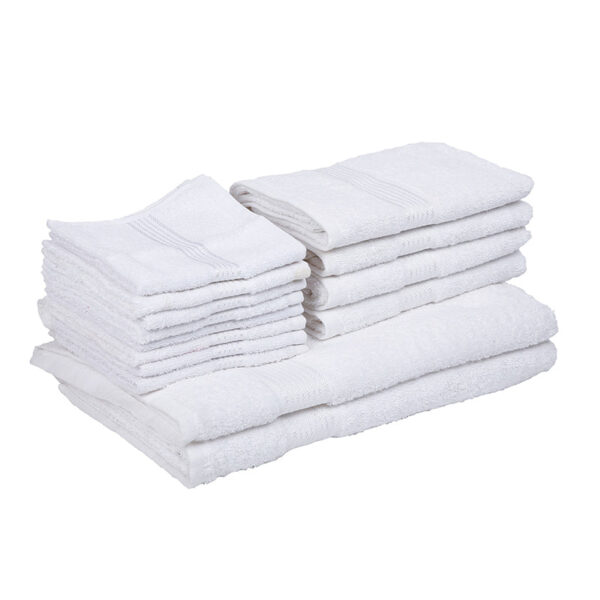 Eva Quick Dry Towel Combo (White) - Fourteen Piece Set