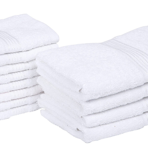Eva Quick Dry Towel Combo (White) -Twelve Piece Set