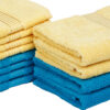 Eva Quick Dry Towel Combo (Yellow & Blue) -Twelve Piece Set