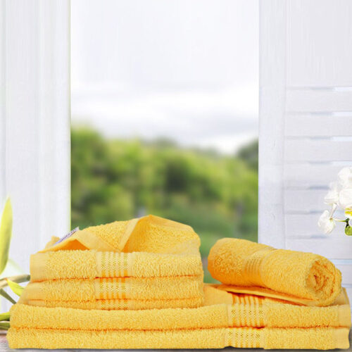 Eva Quick Dry Towel Combo (Yellow) - Six Piece Set