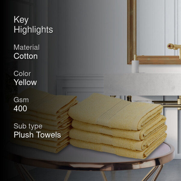 Eva Quick Dry Towel Combo (Yellow) -Twelve Piece Set