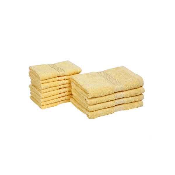 Eva Quick Dry Towel Combo (Yellow) -Twelve Piece Set