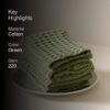 Fluffy Waffle Face Towel (Green) - Set of Four