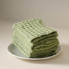 Fluffy Waffle Face Towel (Green) - Set of Four