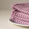 Fluffy Waffle Face Towel (Purple) - Set of Four