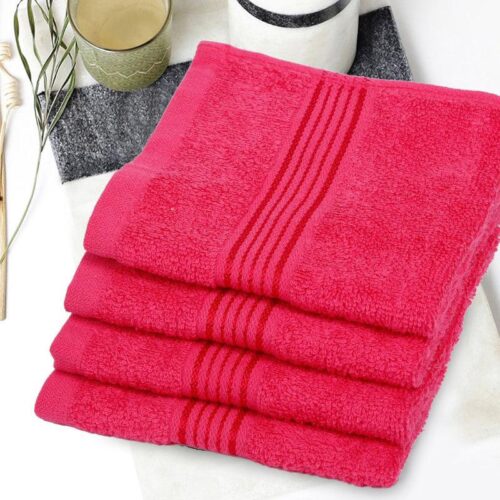 Junia Face Towel (Pink) - Set Of Four
