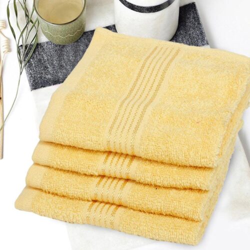 Junia Face Towel (Yellow) - Set Of Four