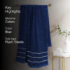 Lisse Cotton Bath Towel - Dark Blue