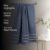Lisse Cotton Bath Towel - Light Grey