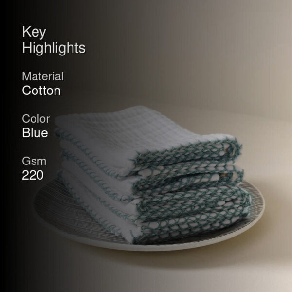 Luxe Waffle Face Towel (Blue) - Set of Four